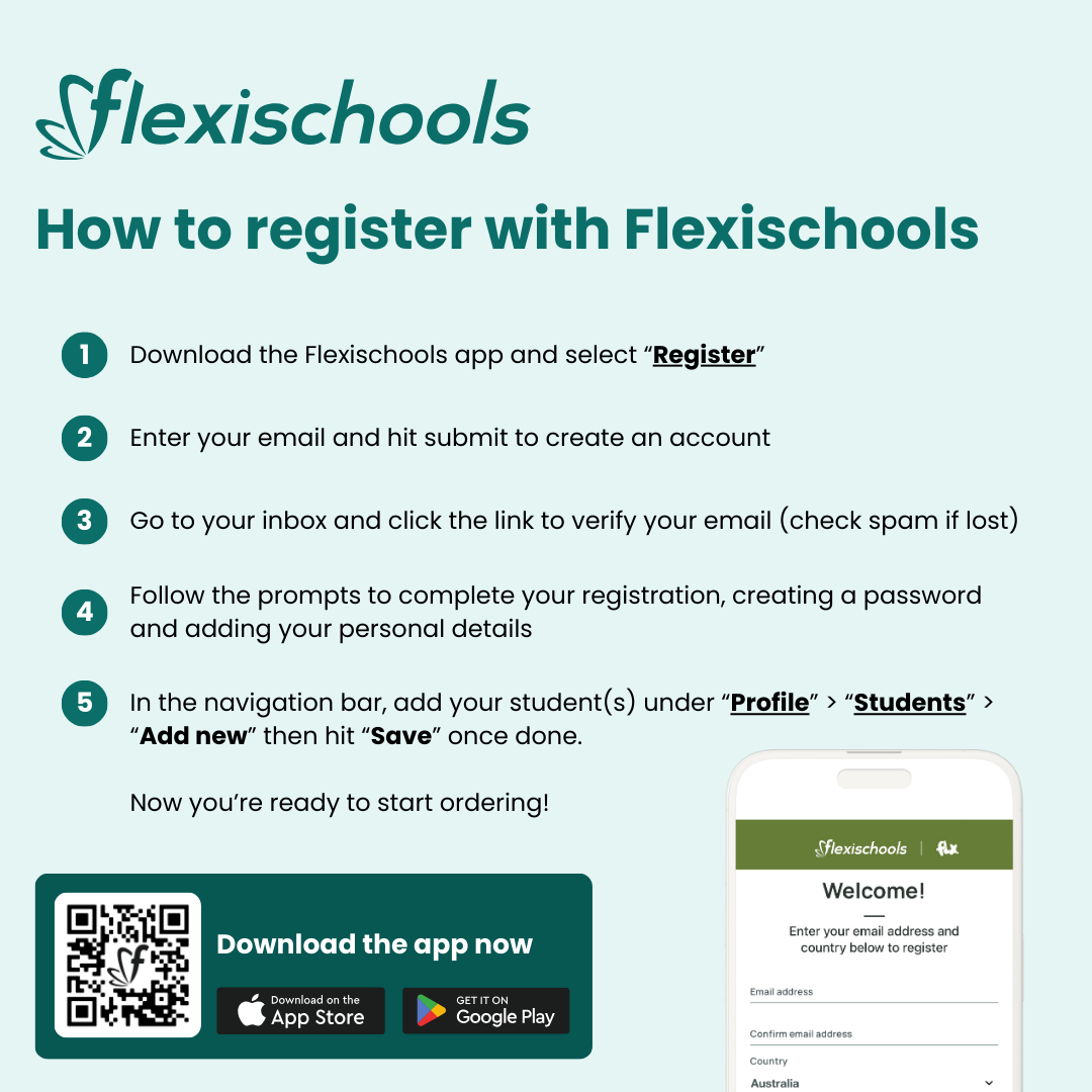 Flexischools Register Flyer